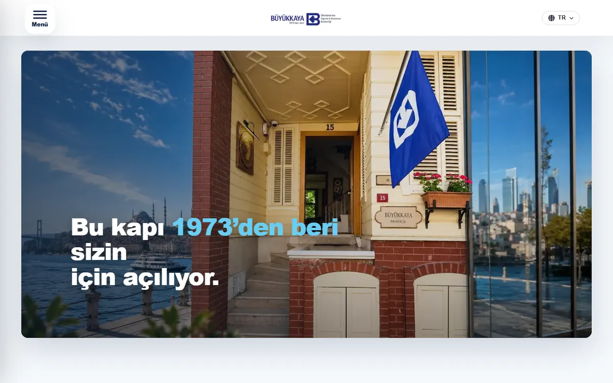 Büyükkaya Brokerlik web sitesinin ana sayfa ekranı